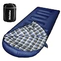 Flannel Sleeping Bag Cotton 0 Degree Cold Weather for Adults XXL Wearable Sleeping Bag 4 Seasons Waterproof with Compression Sack