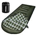 Flannel Sleeping Bag Cotton 0 Degree Cold Weather for Adults XXL Wearable Sleeping Bag 4 Seasons Waterproof with Compression Sack