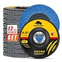 Flap Discs 4 1/2 for Angle Grinder, 12 Pcs Flap Discs 120 Grit, 4.5" x 7/8" High Density Zirconia Type 27 Flap Sanding Disc for Grinding, Rust Removal, Sanding and Finishing - 12 Packs