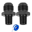 Flare to 1/4" NPT Pipe Fuel Line Hose Fitting Adapter AN8 Male Flare to 1/4 NPT Male Thread Aluminum Black Anodized 2PCS