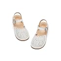 Flaryzone Toddler Girls Sandals Open Toe Flat Flower Girl Dress Shoes