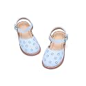 Flaryzone Toddler Girls Sandals Open Toe Flat Flower Girl Dress Shoes