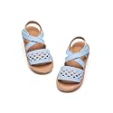 Flaryzone Toddler Girls Sandals Open Toe Flat Flower Girl Dress Shoes