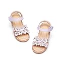Flaryzone Toddler Girls Sandals Open Toe Flats Flower Girl Dress Shoes