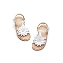 Flaryzone Toddler Girls Sandals Open Toe Flats Flower Girl Dress Shoes