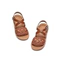 Flaryzone Toddler Girls Sandals Open Toe Flat Flower Girl Dress Shoes