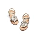 Flaryzone Toddler Girls Sandals Open Toe Flats Flower Girl Dress Shoes