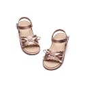 Flaryzone Toddler Girls Sandals Open Toe Flat Flower Girl Dress Shoes