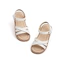 Flaryzone Toddler Girls Sandals Open Toe Flat Flower Girl Dress Shoes