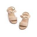Flaryzone Toddler Girls Sandals Open Toe Flats Flower Girl Dress Shoes