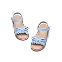 Flaryzone Toddler Girls Sandals Open Toe Flat Flower Girl Dress Shoes