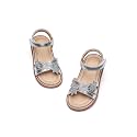 Flaryzone Toddler Girls Sandals Open Toe Flats Flower Girl Dress Shoes