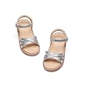 Flaryzone Toddler Girls Sandals Open Toe Flat Flower Girl Dress Shoes