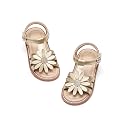 Flaryzone Toddler Girls Sandals Open Toe Flat Flower Girl Dress Shoes
