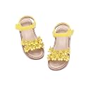 Flaryzone Toddler Girls Sandals Open Toe Flats Flower Girl Dress Shoes