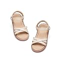 Flaryzone Toddler Girls Sandals Open Toe Flat Flower Girl Dress Shoes