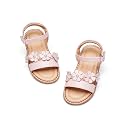 Flaryzone Toddler Girls Sandals Open Toe Flats Flower Girl Dress Shoes