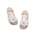 Flaryzone Toddler Girls Sandals Open Toe Flat Flower Girl Dress Shoes