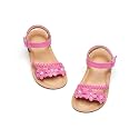 Flaryzone Toddler Girls Sandals Open Toe Flat Flower Girl Dress Shoes