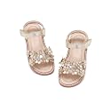 Flaryzone Toddler Girls Sandals Open Toe Flats Flower Girl Dress Shoes