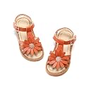 Flaryzone Toddler Girls Sandals Open Toe Flat Flower Girl Dress Shoes