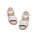 Flaryzone Toddler Girls Sandals Open Toe Flat Flower Girl Dress Shoes
