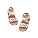 Flaryzone Toddler Girls Sandals Open Toe Flat Flower Girl Dress Shoes