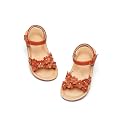 Flaryzone Toddler Girls Sandals Open Toe Flats Flower Girl Dress Shoes