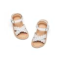 Flaryzone Toddler Girls Sandals Open Toe Flats Flower Girl Dress Shoes