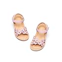 Flaryzone Toddler Girls Sandals Open Toe Flats Flower Girl Dress Shoes