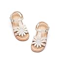 Flaryzone Toddler Girls Sandals Open Toe Flat Flower Girl Dress Shoes
