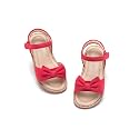 Flaryzone Toddler Girls Sandals Open Toe Flat Flower Girl Dress Shoes