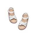 Flaryzone Toddler Girls Sandals Open Toe Flats Flower Girl Dress Shoes