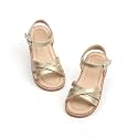 Flaryzone Toddler Girls Sandals Open Toe Flat Flower Girl Dress Shoes