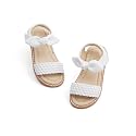 Flaryzone Toddler Girls Sandals Open Toe Flats Flower Girl Dress Shoes