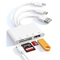 Flash Drive Adapter for iPhone/Android/PC, 4-in-1 Reader with SD/TF/USB-A/C