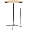 Flash Furniture Lars 30" Round Cocktail Table with 30" and 42" Columns, Adjustable Standard or Bar Height Round Table for Events or Home Use, Natural