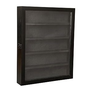 flash furniture maverick medals display case 4 removable shelves velvet covered foam back board acrylic window anti-theft lock with keys 145x175 black