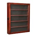 Flash Furniture Maverick Medals Display Case, 4 Removable Shelves, Velvet Covered Foam Back Board, Acrylic Window, Anti-Theft Lock with Keys, 14.5x17.5, Mahogany