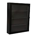 Flash Furniture Maverick Medals Display Case, 3 Removable Shelves, Velvet Covered Foam Back Board, Acrylic Window, Anti-Theft Lock with Keys, 11x14, Black
