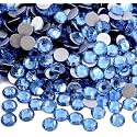 Flat Back Rhinestones Round Gemstone for Nails Lt. Sapphire SS50 144pcs