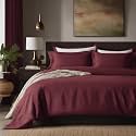 Egyptian Cotton Feel Double Size Flat Bedsheet with 2 Pillow Covers | 800 TC Soft &amp; Breathable | Dark Grey Solid Pattern for Bedrooms and Hotels Use (Size: 60 x 100 Inch)