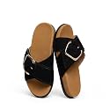 Flat Sandals for Women Cross Buckle Straps