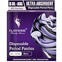 Flawsome Disposable Period Panties for Women & Girls | High Waist, Anti-Bacterial Top Sheet | 360° Leak-Proof Sanitary Pad Alternative | XL-XXL (waist 80-115cm), Heavy Flow, Overnight, Postpartum & Maternity | 12 Hr R