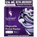 Flawsome Disposable Period Panties for Women & Girls | High Waist, Anti-Bacterial Top Sheet | 360° Leak-Proof Sanitary Pad Alternative | XL-XXL (waist 80-115cm), Pack of 12 | Heavy Flow, Overnight, Postpartum & Matern