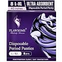 Flawsome Disposable Period Panties for Women &amp; Girls | High Waist, Anti-Bacterial Top Sheet | 360° Leak-Proof Sanitary Pad Alternative | XL-XXL (waist 80-115cm), Pack of 8 | Heavy Flow, Overnight, Postpartum &amp; Materni