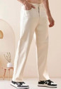 FLAYING Loose Fit Men Beige Jeans