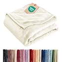 Fleece Blanket Cal King Size - Ultra-Soft Flannel Fleece Blanket - Ivory