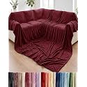 Fleece Blanket Giant Size 120" x 180" - Ultra-Soft Flannel Throw - Burgundy