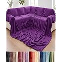 Fleece Blanket Giant Size 120" x 180" - Ultra-Soft Flannel Throw - Purple